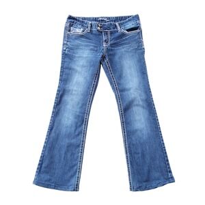Womens Bedazzled Jeans Size 9 Y2K Stud Embroidered Vintage Indie Sleaze‎ Grunge